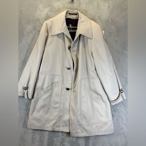 Vintage Harbor Master Trench Coat Mens Size Large Beige Lined